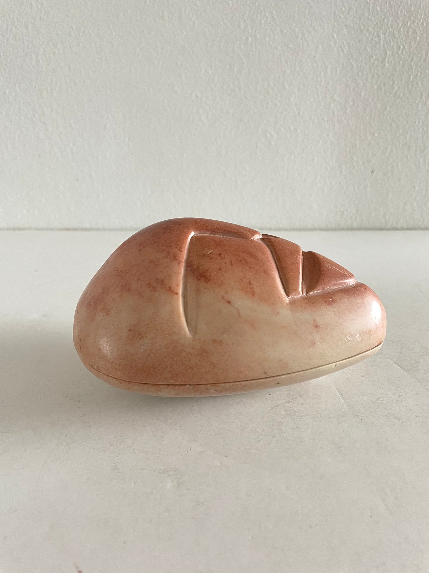 Late 20th Century Hand Carved Soapstone Face Box From Kenya