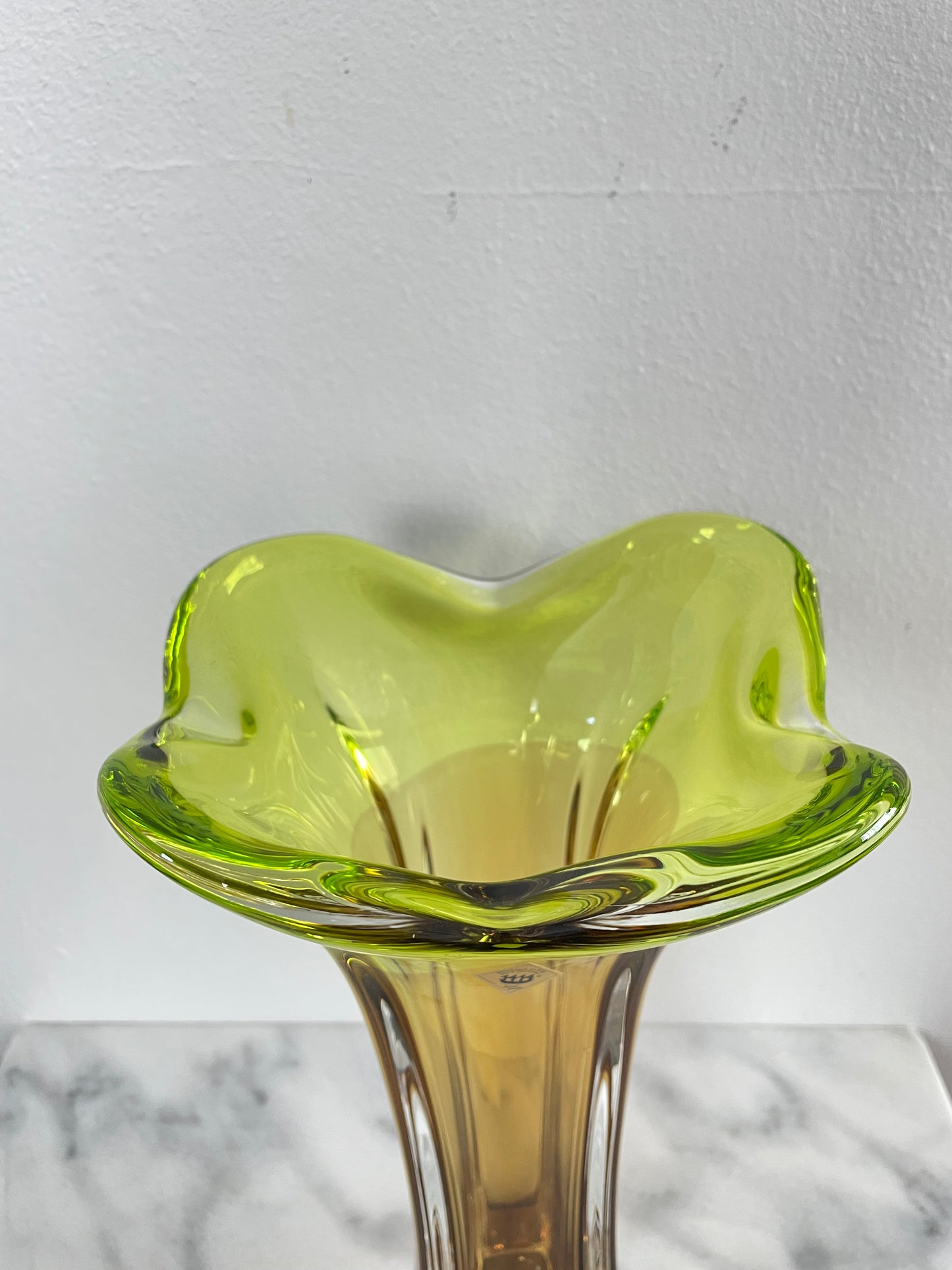 Mid 20th Century Bohemia Glass Czech Republic Art Glass Vase by Josef Hospodka