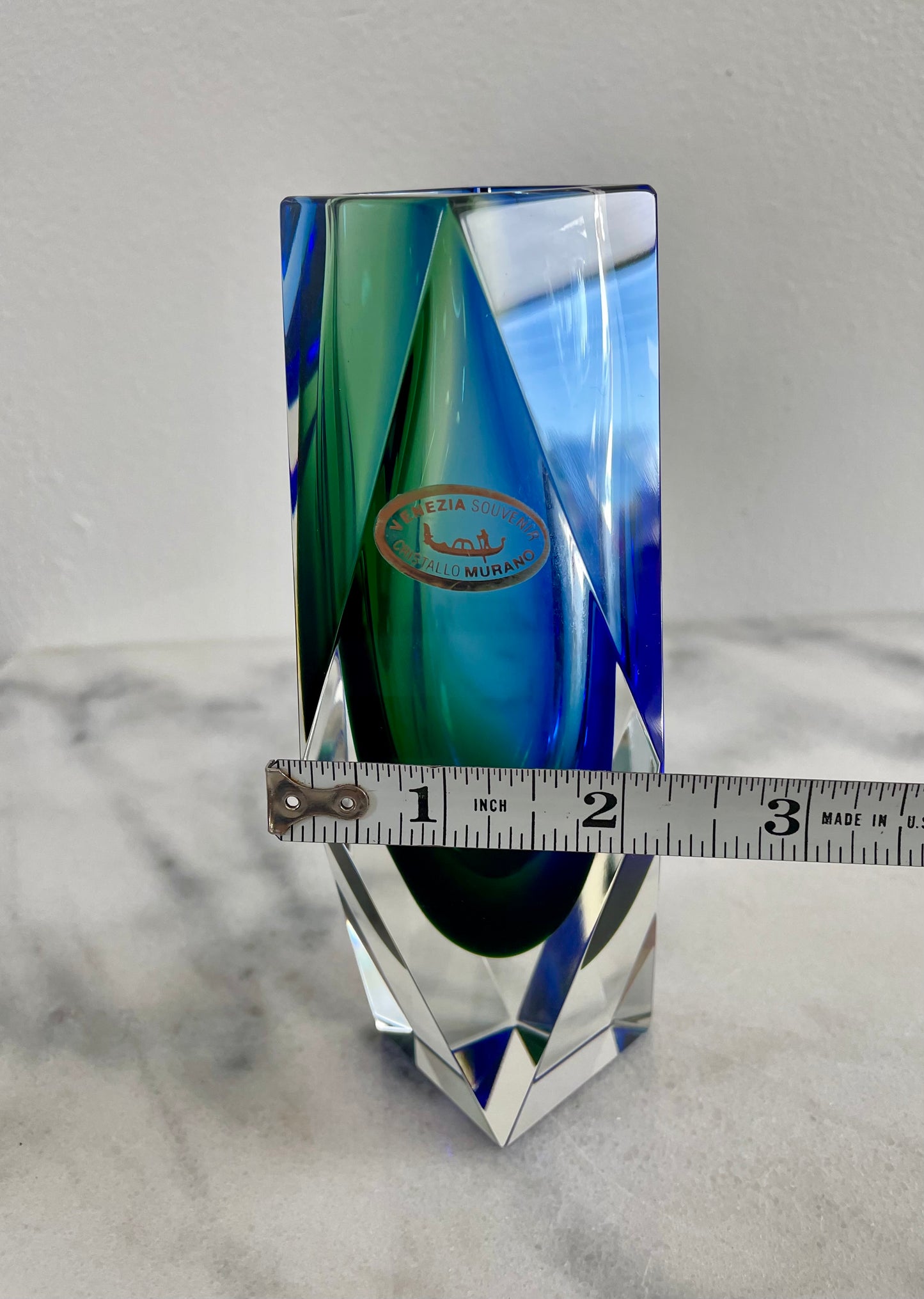 Mid 20th Century Cristallo Murano Sommerso Glass Vase