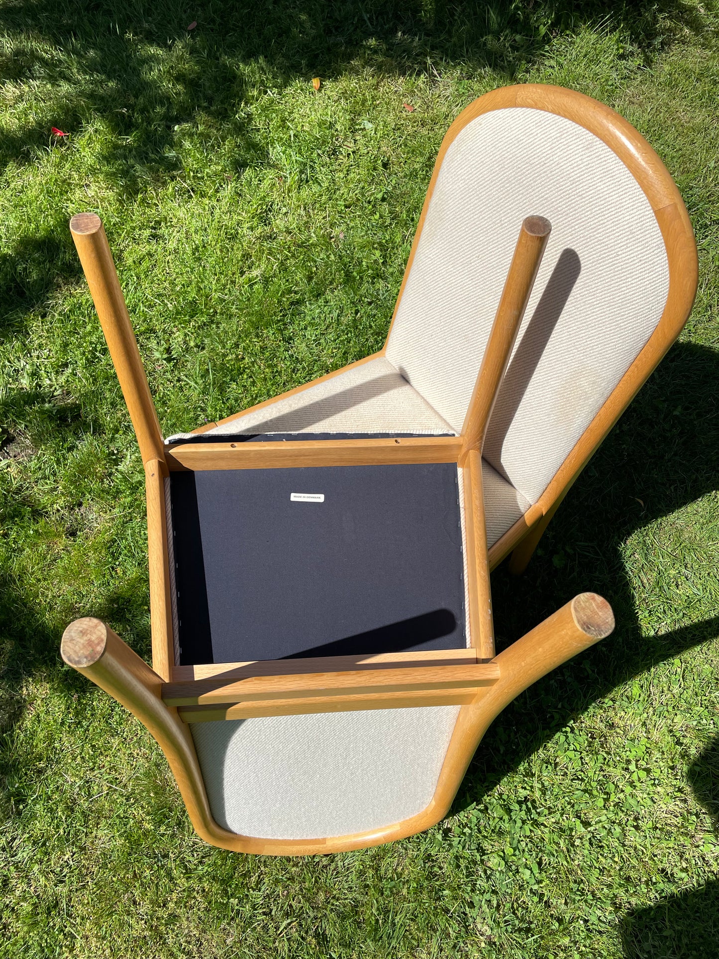 1970s Danish Modern High Back Upholstered Dining Chairs Set of 4