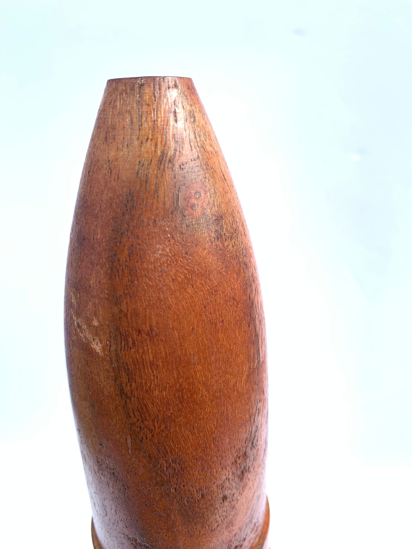 Handmade Wood Artillery Shell Sculpture