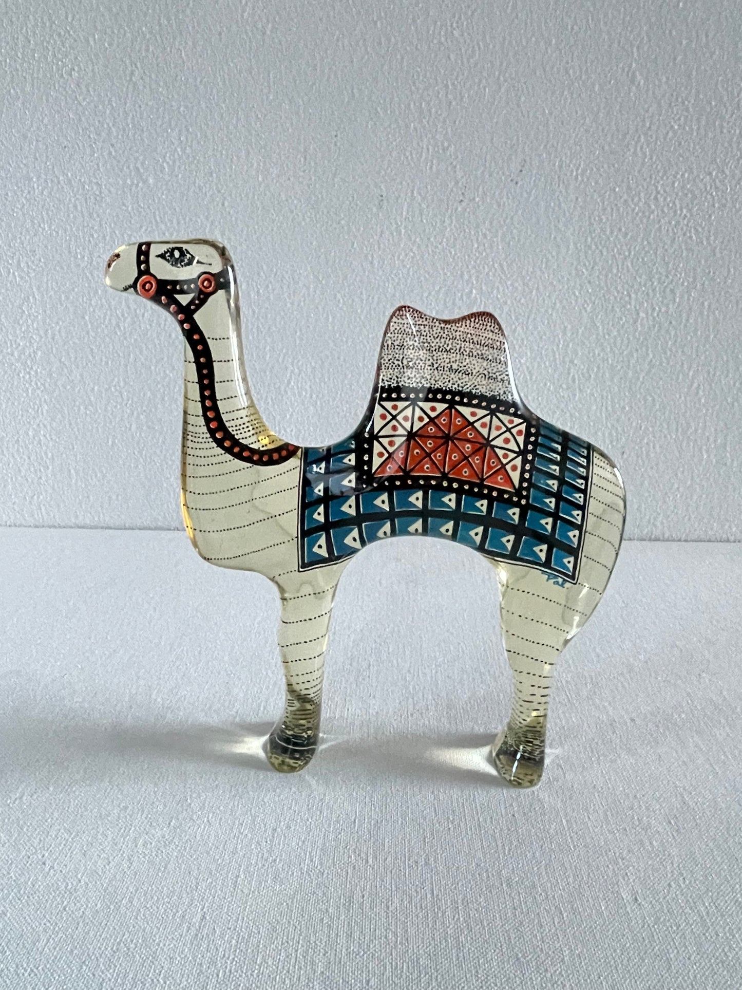 1970s Abraham Palatnik Lucite Camel Sculpture Figurine, Signed