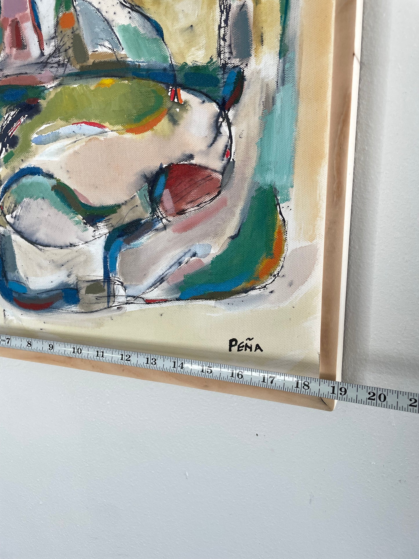 Framed Abstract Acrylic on Canvas by Francisco Peña