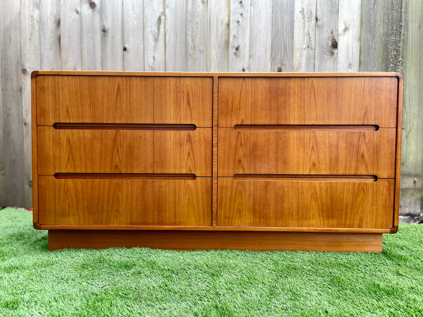 Mid 20th Century Danish Modern Teak Six-Drawer Lowboy Dresser