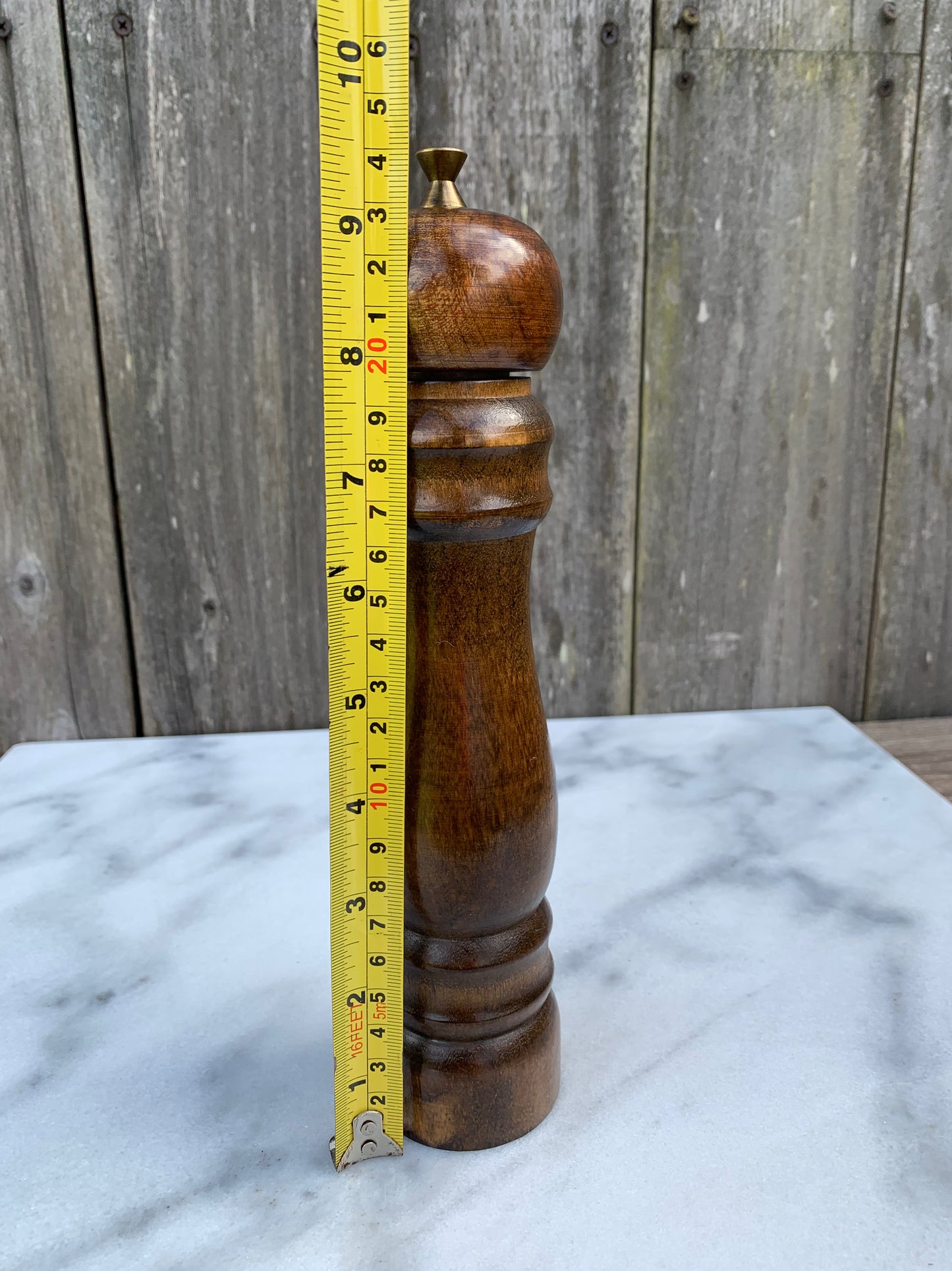 Rich Hardwood Pepper Mill With Brass Detail