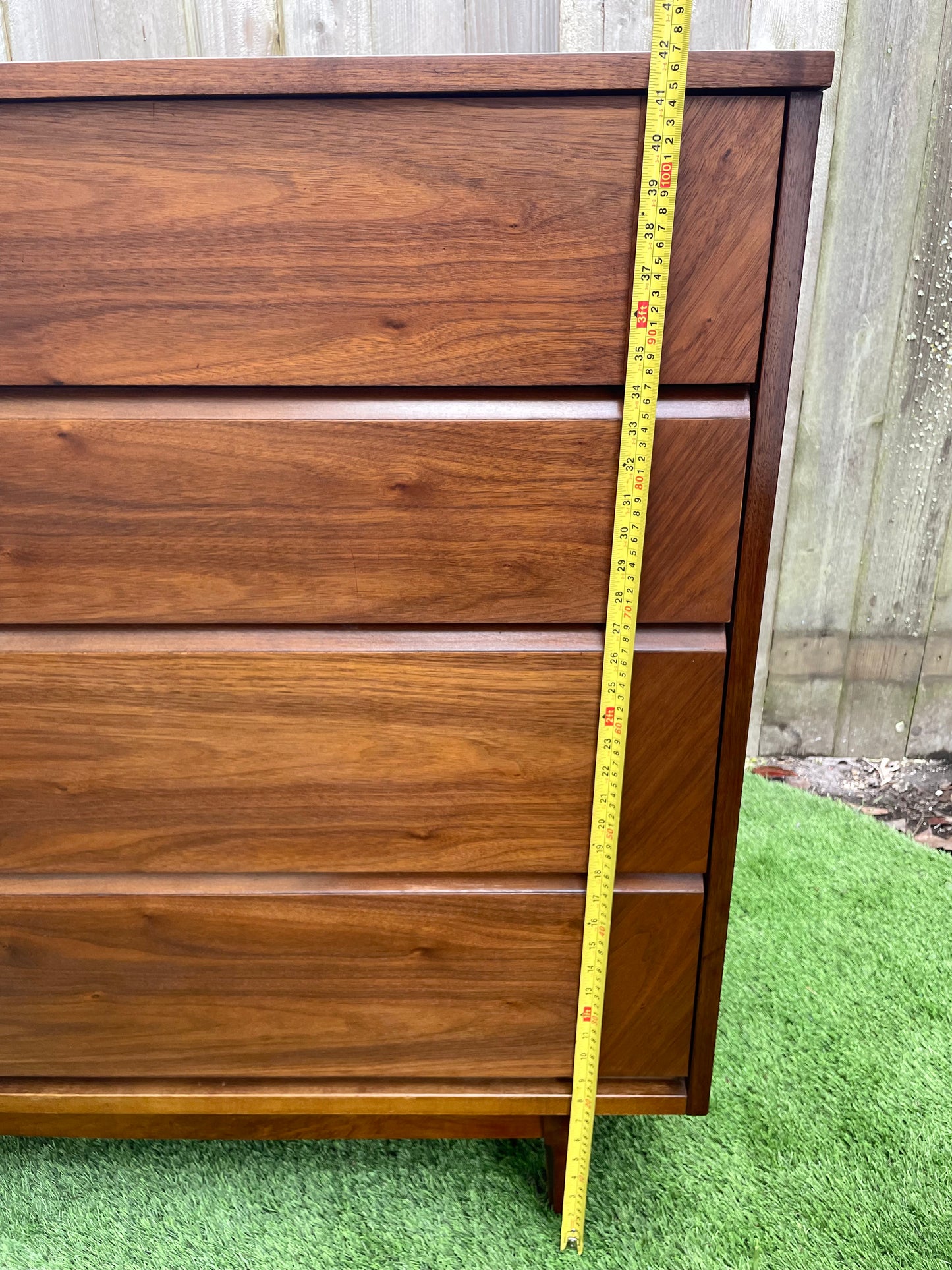 Mid 20th Century Mid-Century Modern Walnut Highboy 4-Drawer Dresser