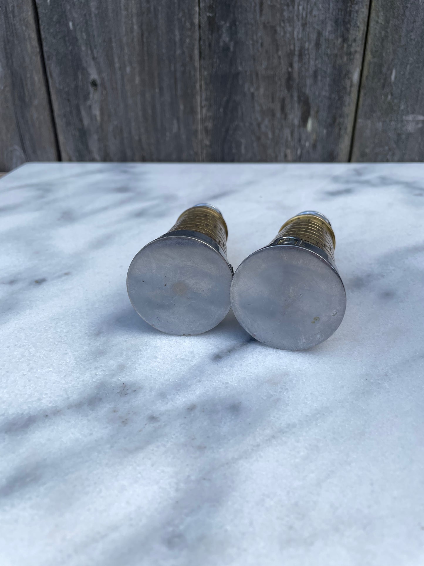 Lighthouse Salt and Pepper Shakers - Brass & Stainless
