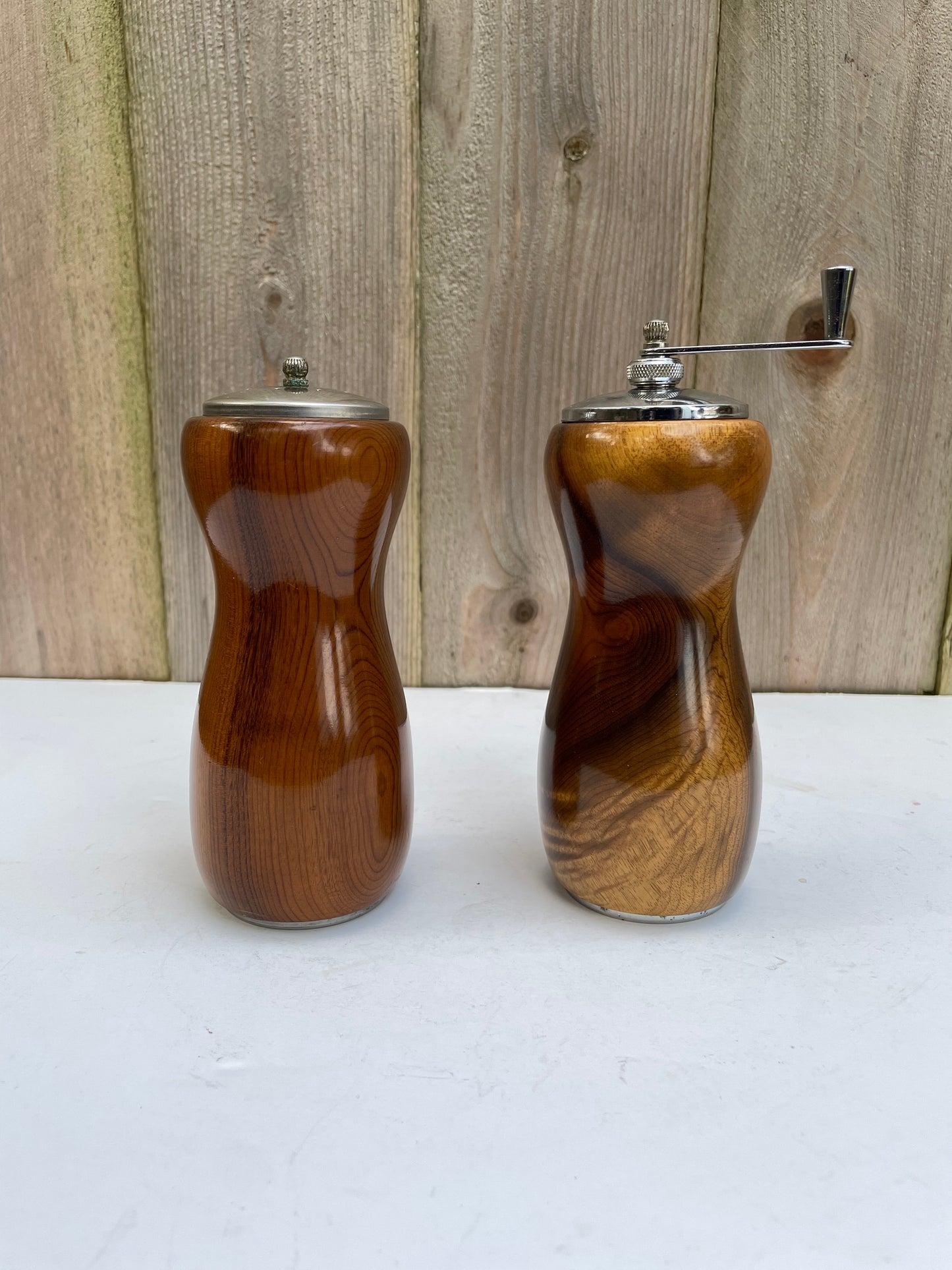 Mid-Century Hardwood Salt & Pepper Shakers- a Pair
