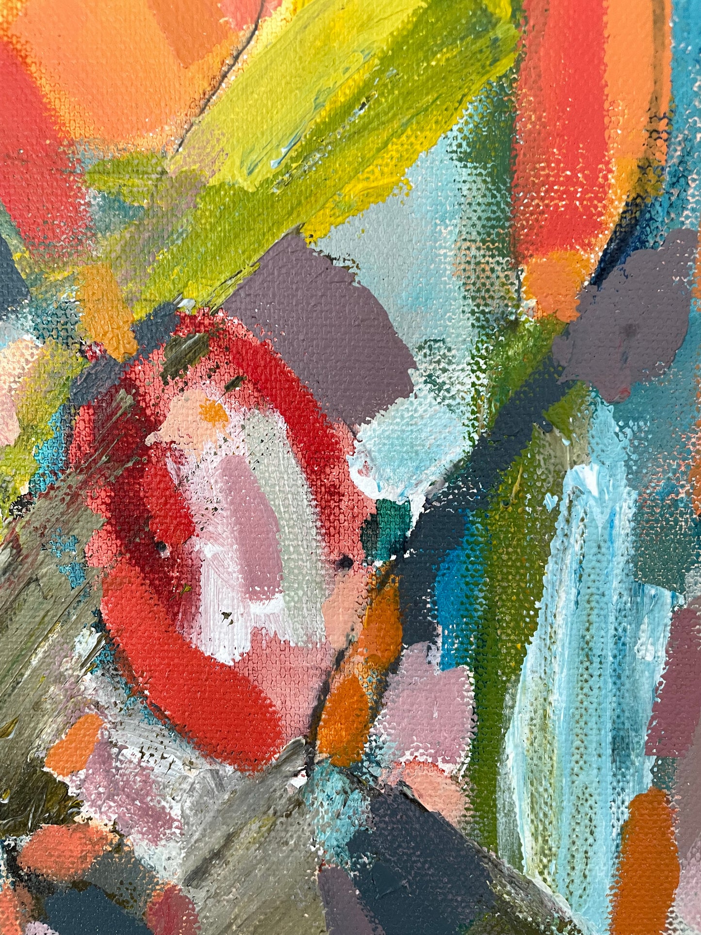 Framed Abstract Acrylic on Canvas by Francisco Peña