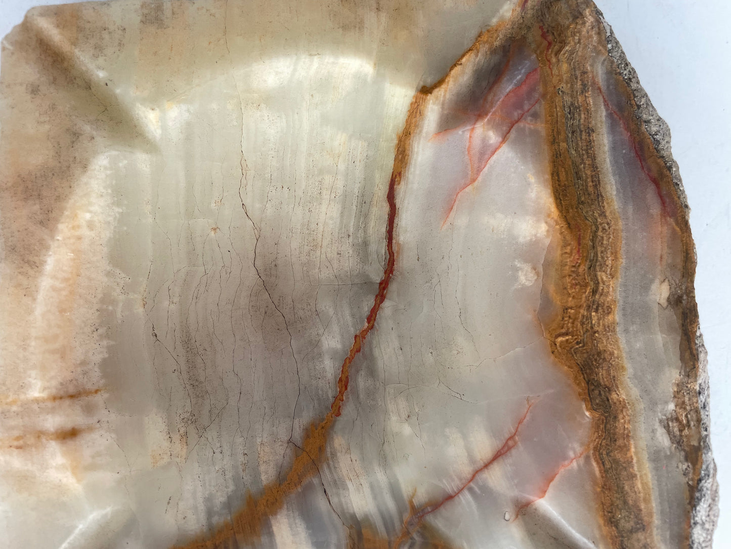 Mid 20th Centrury Organic Raw Live Edge Italian Marble Ashtray Vide-Poche Catchall