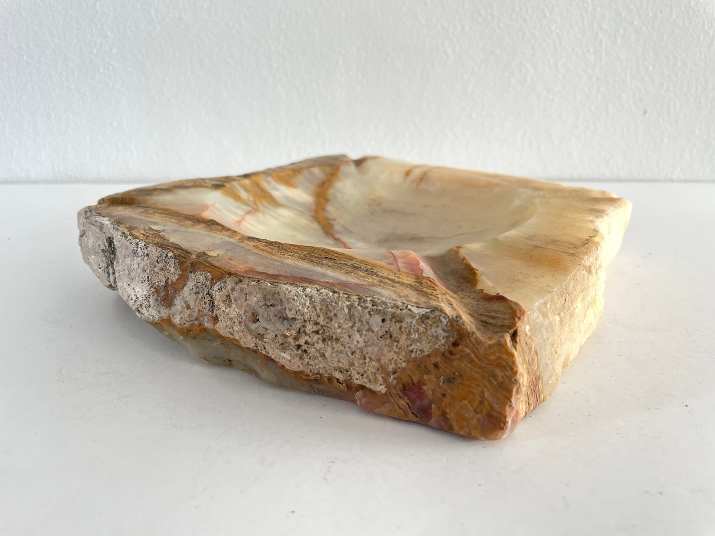 Mid 20th Centrury Organic Raw Live Edge Italian Marble Ashtray Vide-Poche Catchall