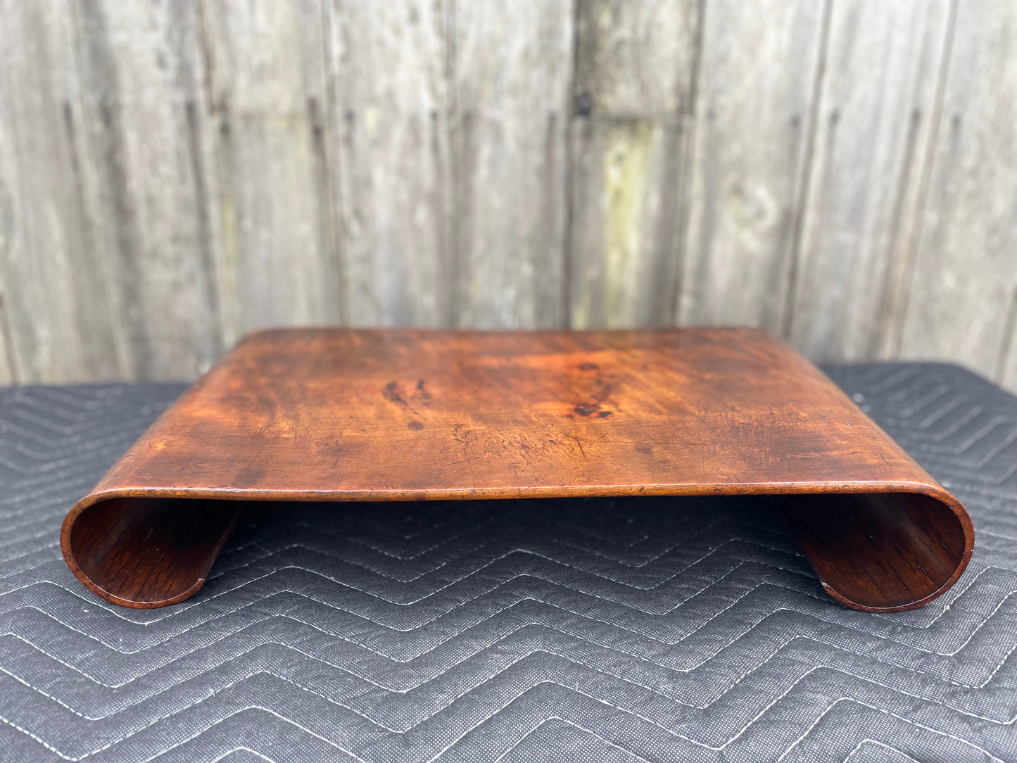 Early 20th Century Chinese Elm Wood Low Scroll Tray