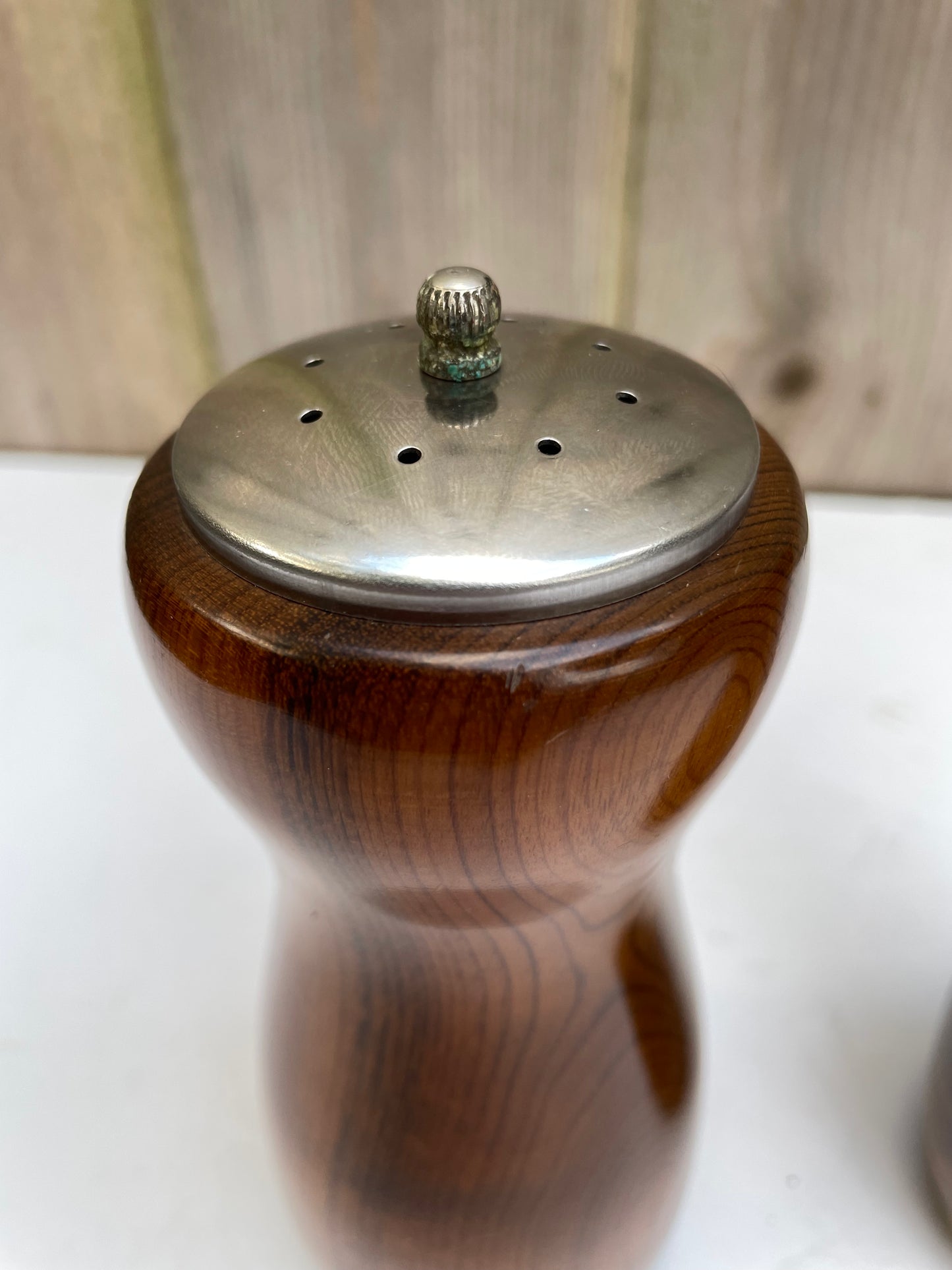 Mid-Century Hardwood Salt & Pepper Shakers- a Pair