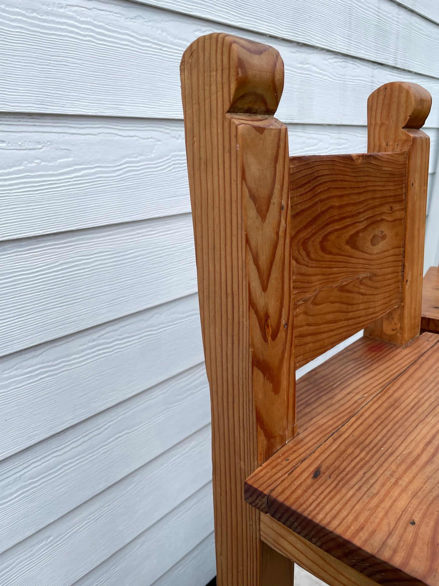 Late 20th Century Vintage Rustic Mexican Pine Bar Stools - a Pair