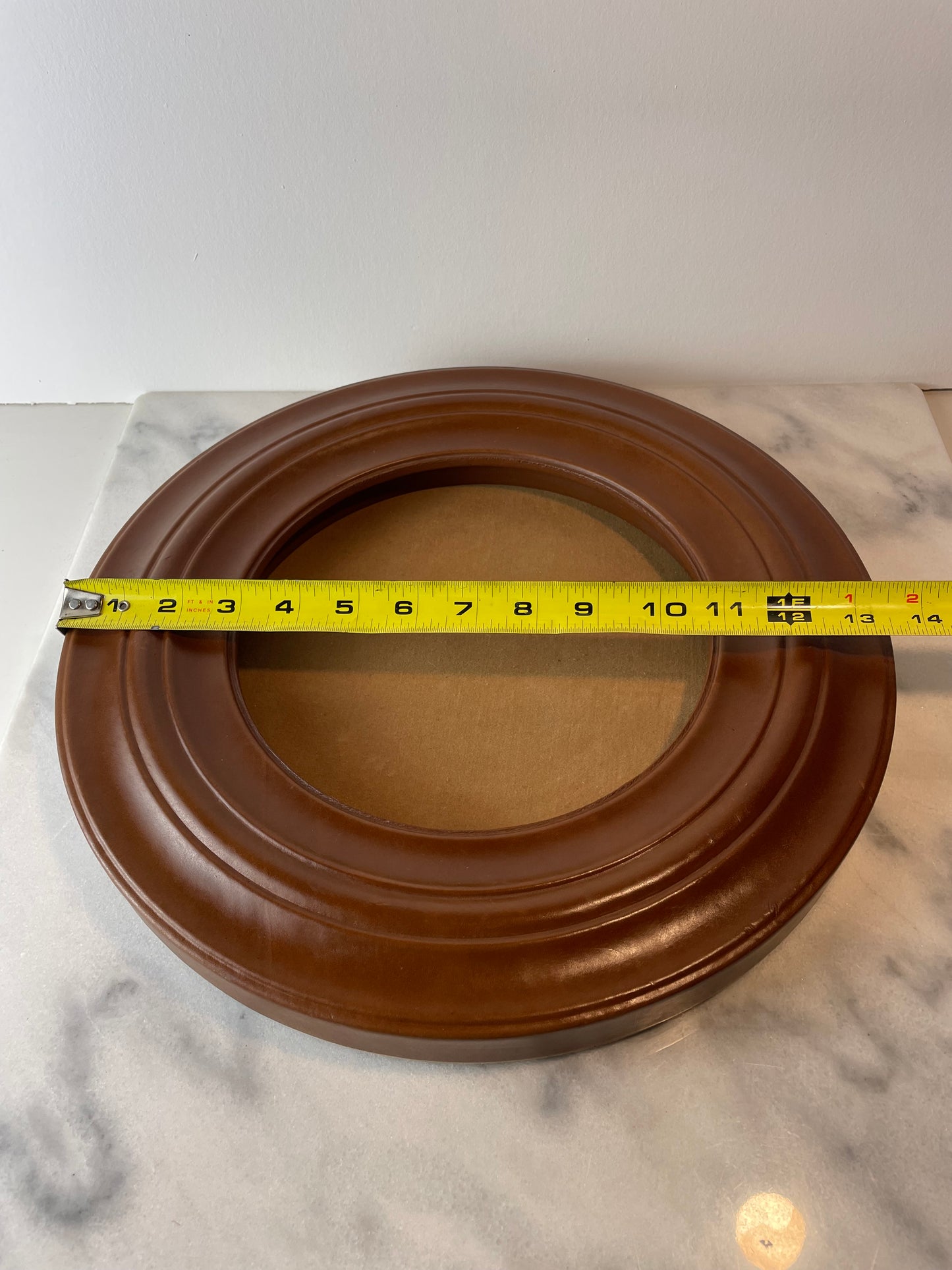 Contemporary Leather-Wrapped Picture Frame With Sculptural Molded Detailing