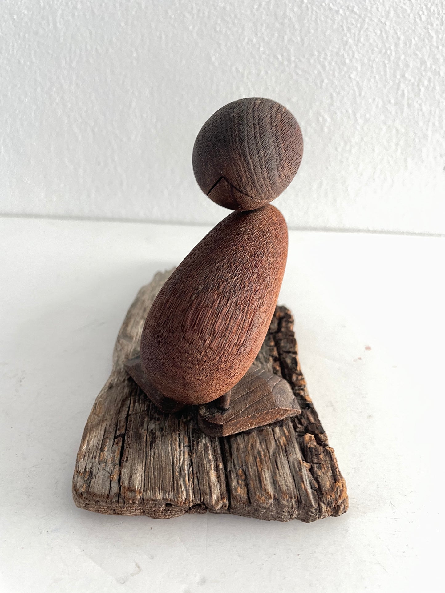 Mid-Century Danish Modern Hans Bolling Teak Duckling Figure on Driftwood
