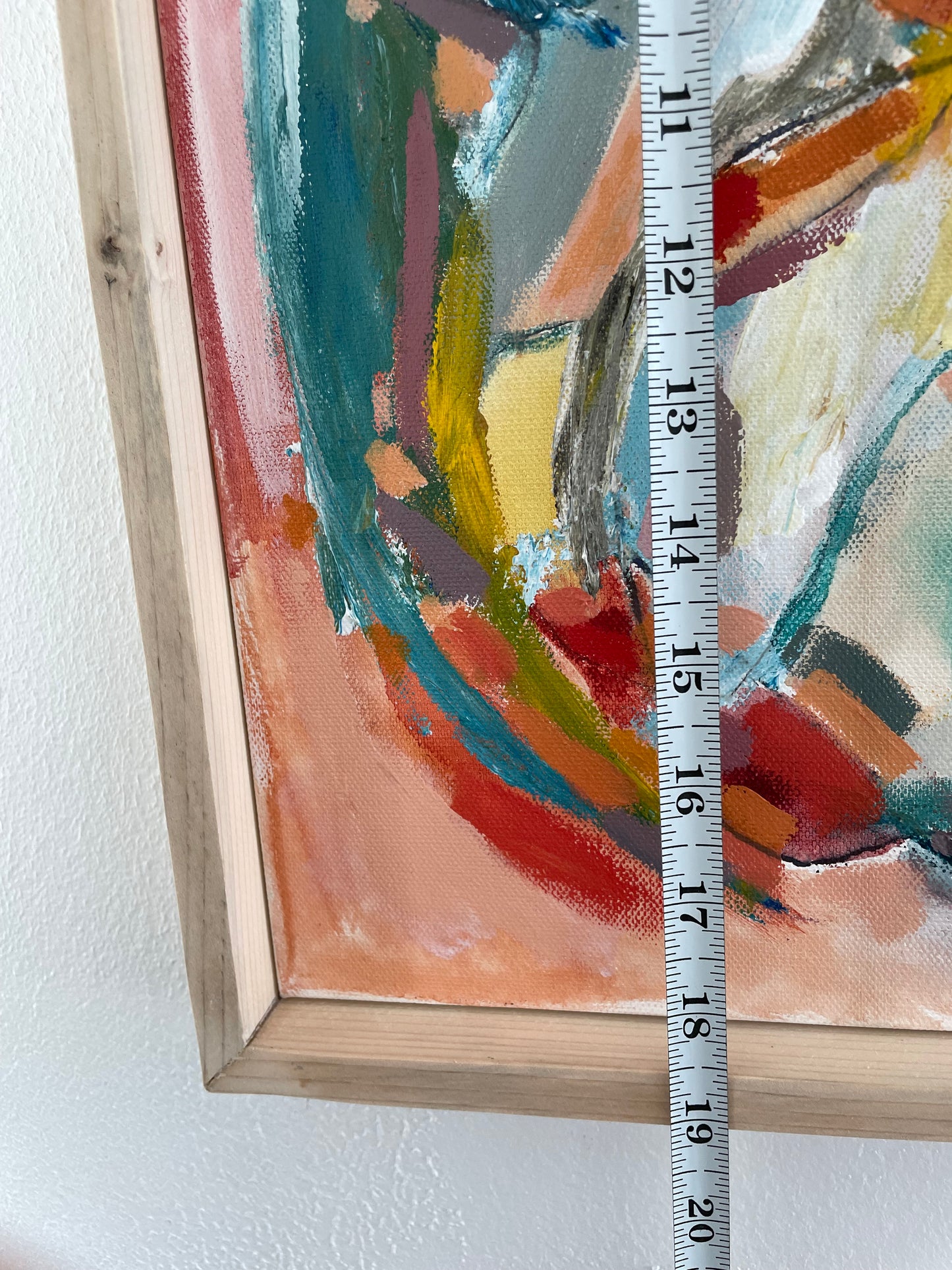 Framed Abstract Acrylic on Canvas by Francisco Peña