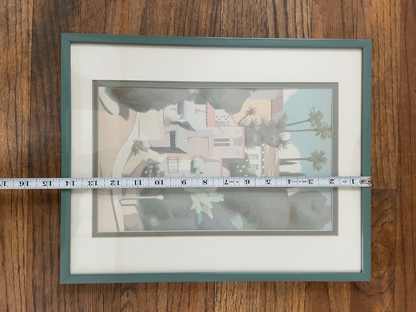 Vintage "Graciosa" Serigraph by William Buffett, Framed 1980s Pastel Mediterranean Cityscape Print