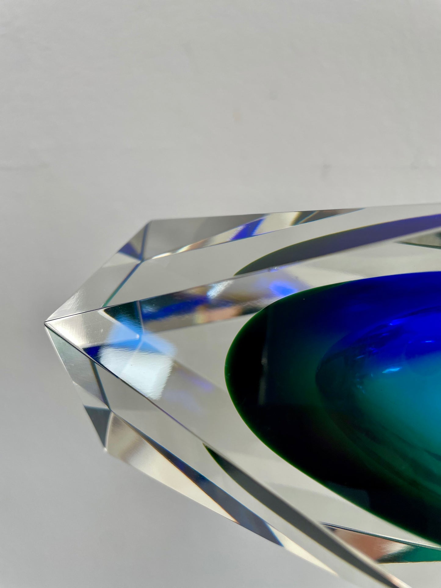 Mid 20th Century Cristallo Murano Sommerso Glass Vase