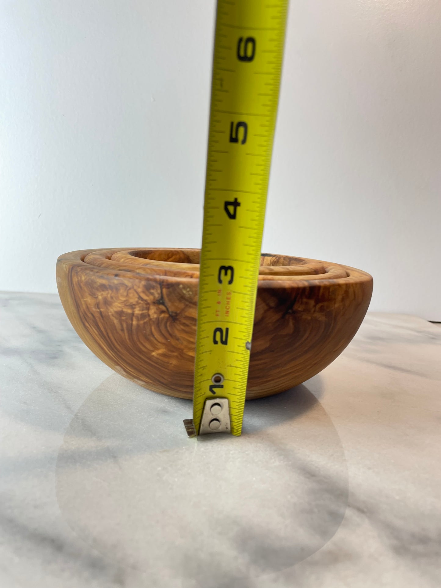 Set of 3 Hand-Turned Olive Wood Nesting Bowls — Organic Modern Decorative Woodware