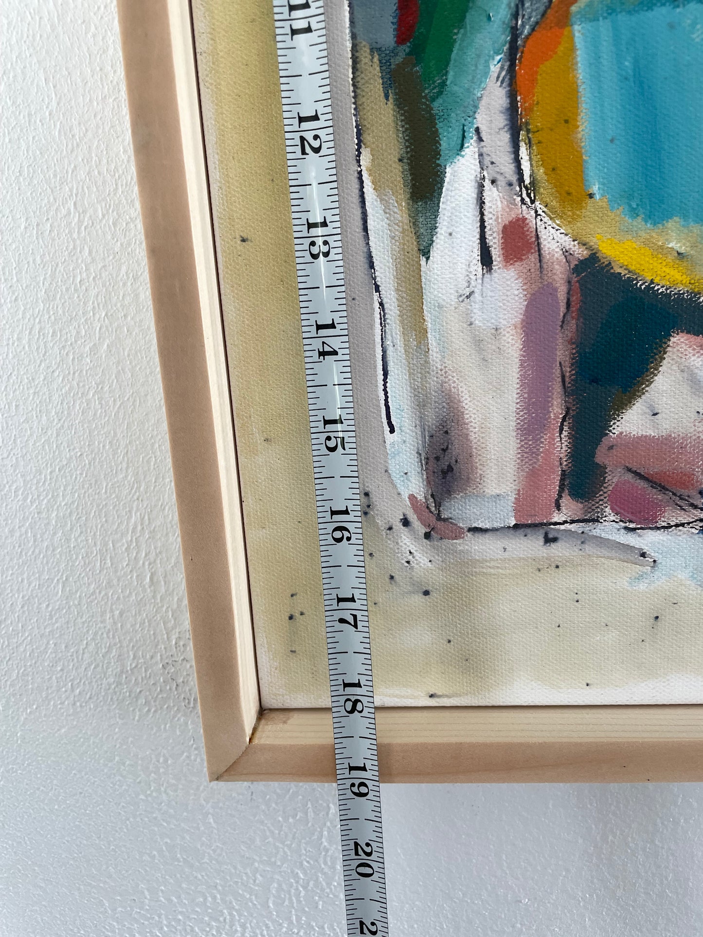 Framed Abstract Acrylic on Canvas by Francisco Peña