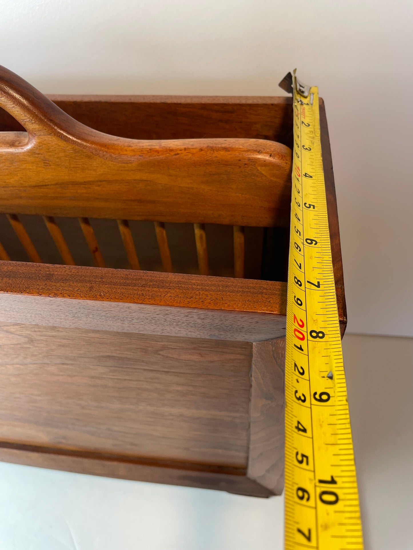 Vintage Woodcraft Studio Made Solid Walnut Magazine Holder