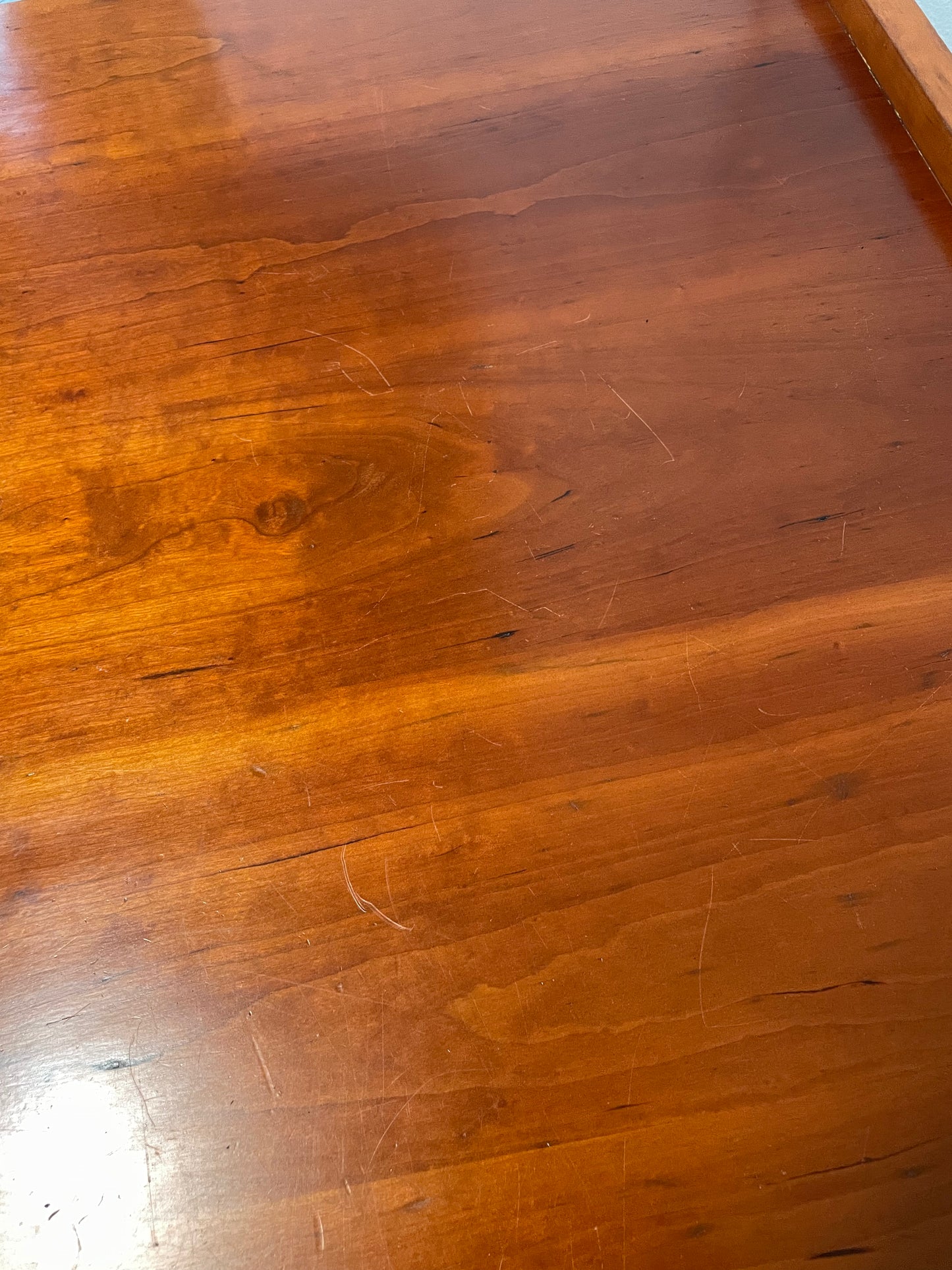 Vintage Minimalist Modern Japanese Red-Brown Sugi Wood Sashimono Table
