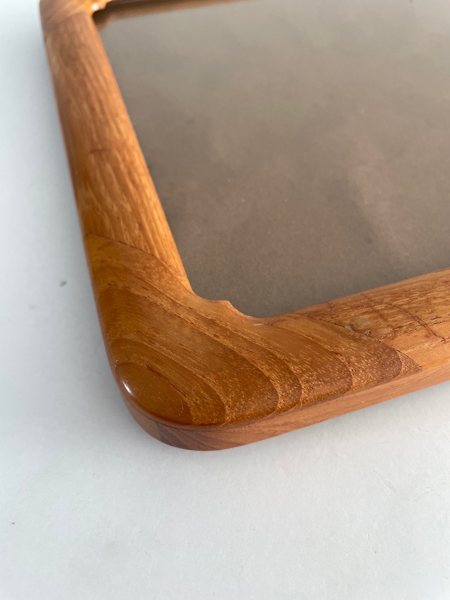 Vintage Solid Teak Wood Frame With Flowing Corner Embellishment