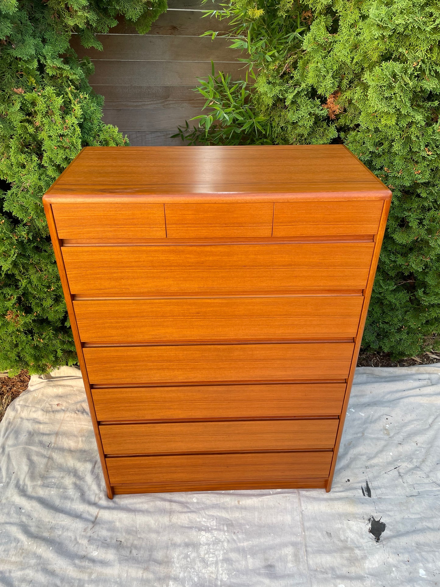 Mid 20th Century Mid-Century Danish Modern Tall 9-Drawer Teak Dresser