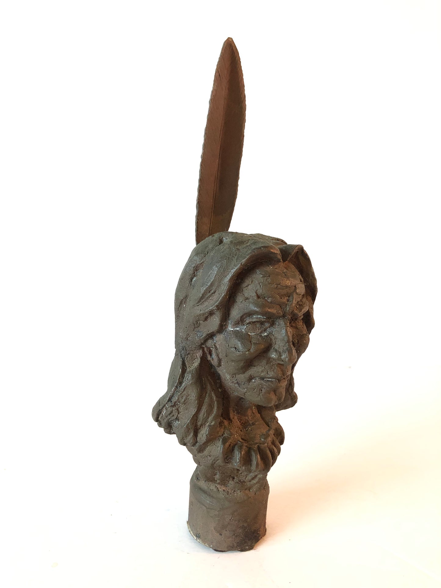 Bronze Native American Bust Sculpture