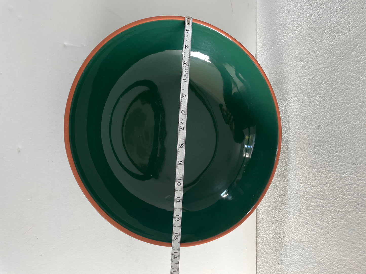 Vintage 1990s Dansk Deep Green Large Serving Pasta Bowl Ceramic Platter
