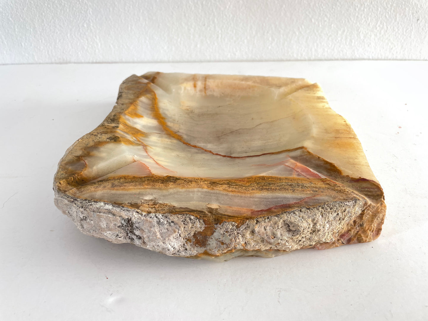 Mid 20th Centrury Organic Raw Live Edge Italian Marble Ashtray Vide-Poche Catchall
