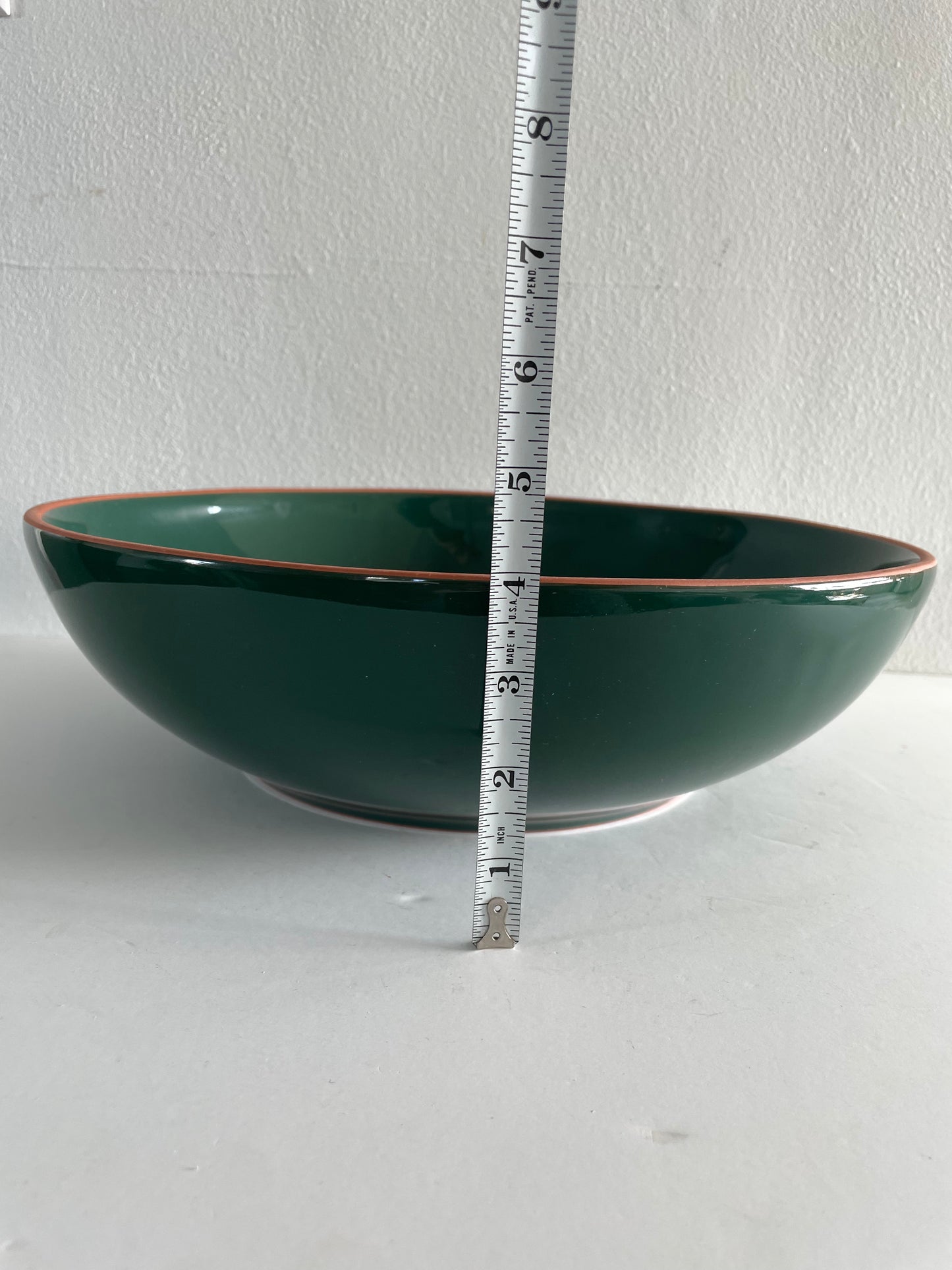 Vintage 1990s Dansk Deep Green Large Serving Pasta Bowl Ceramic Platter