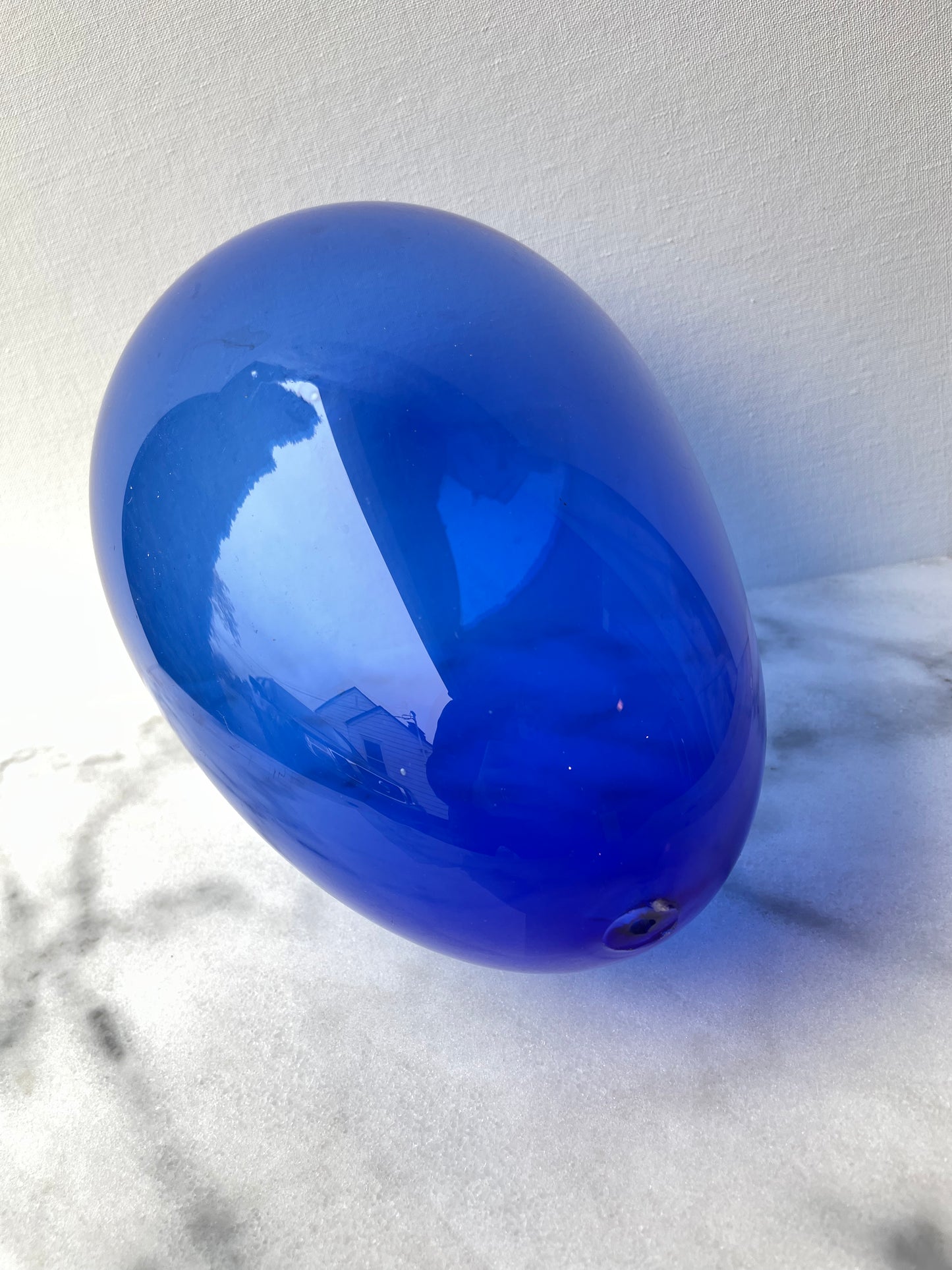2004 Blue Art Glass Sculpture Balloon Form Signed Museum of Glass