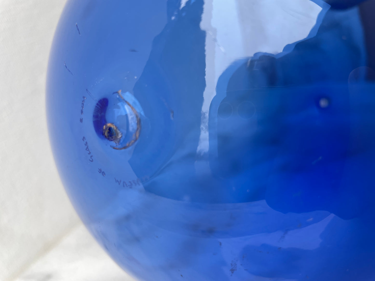 2004 Blue Art Glass Sculpture Balloon Form Signed Museum of Glass