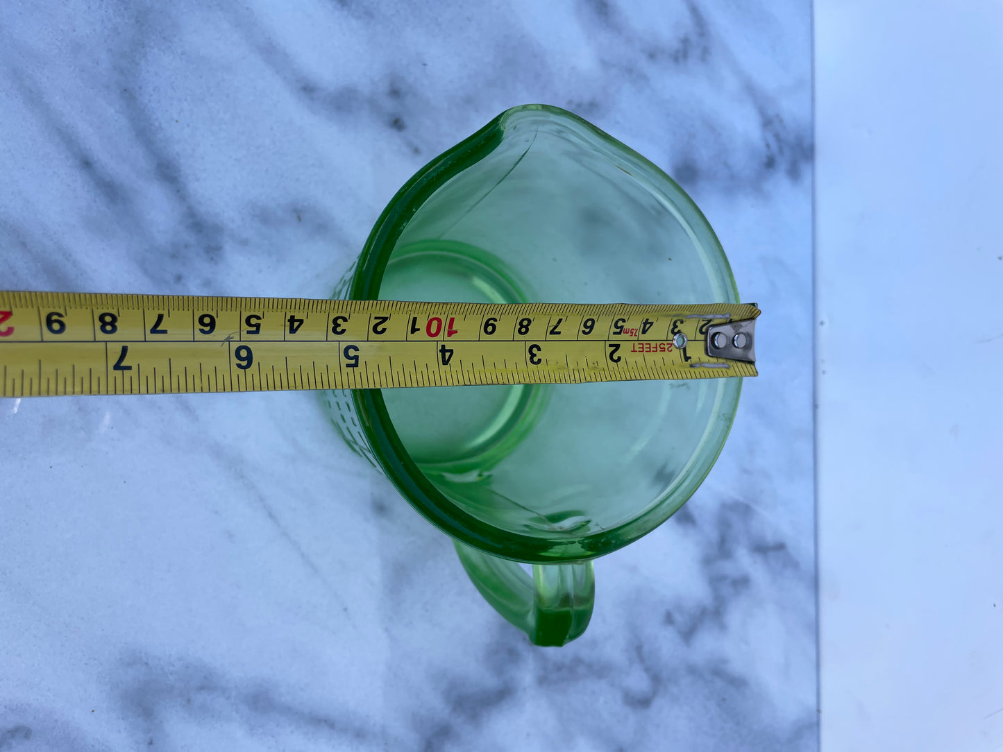 1930s A&j Hazel Atlas Green Depression Glass Measuring Cup