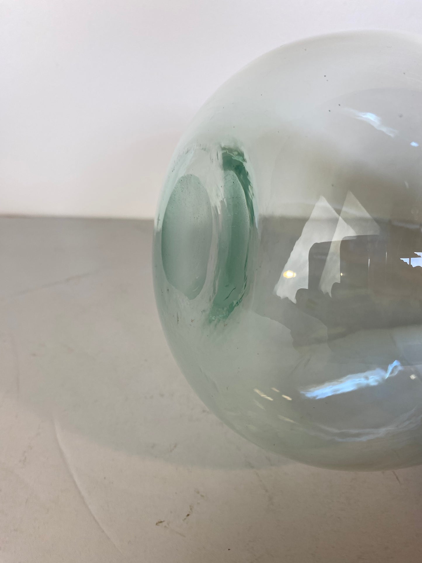 Vintage Hand-Blown Pale Turquoise Glass Vase, Tapered Form