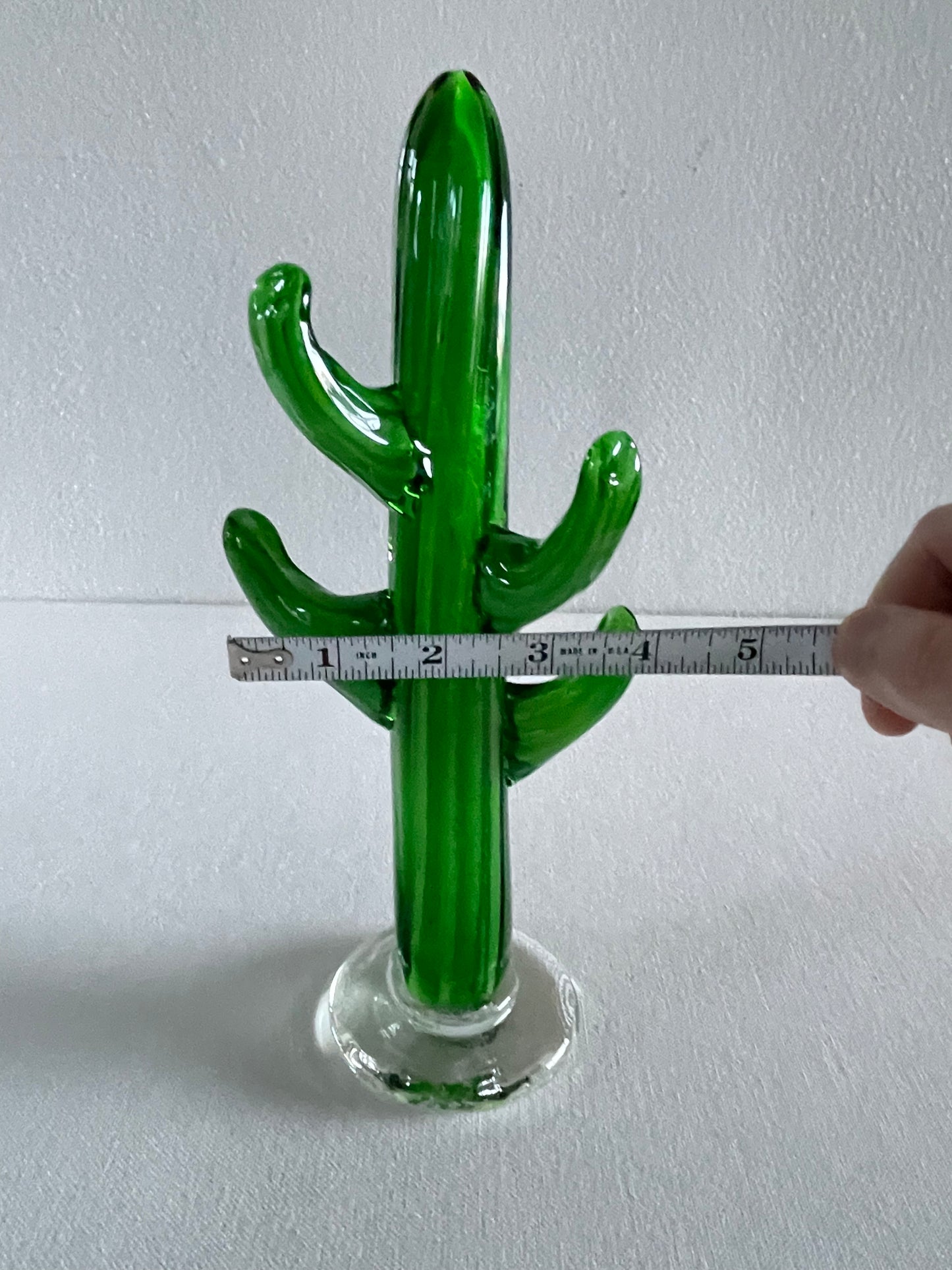 1990s Hand Blown Saguro Cactus Art Sculpture