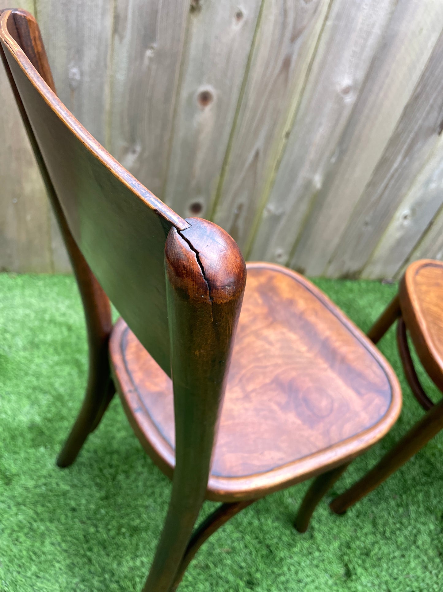 1940s Vintage Pair Great Northern Chair Co. Peaked Back Bentwood Chairs