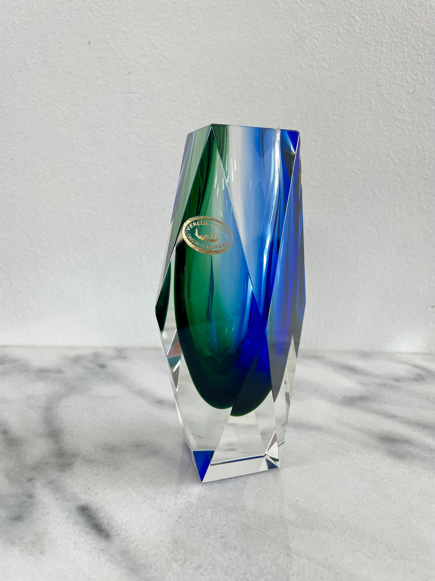 Mid 20th Century Cristallo Murano Sommerso Glass Vase