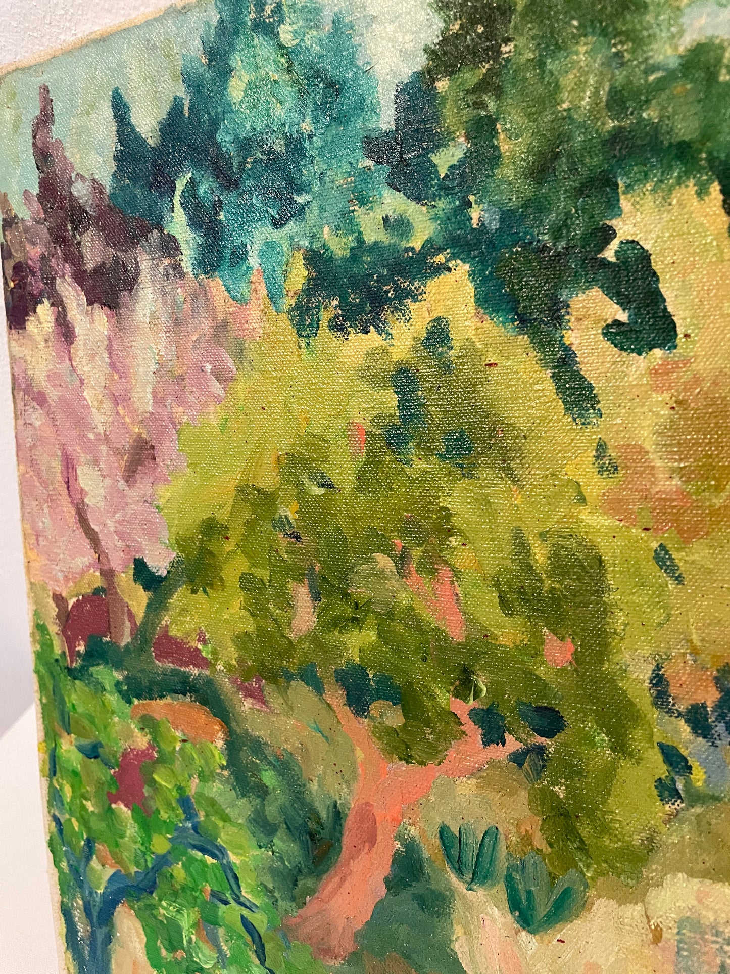 Vintage Impressionist Landscape Painting on Canvas