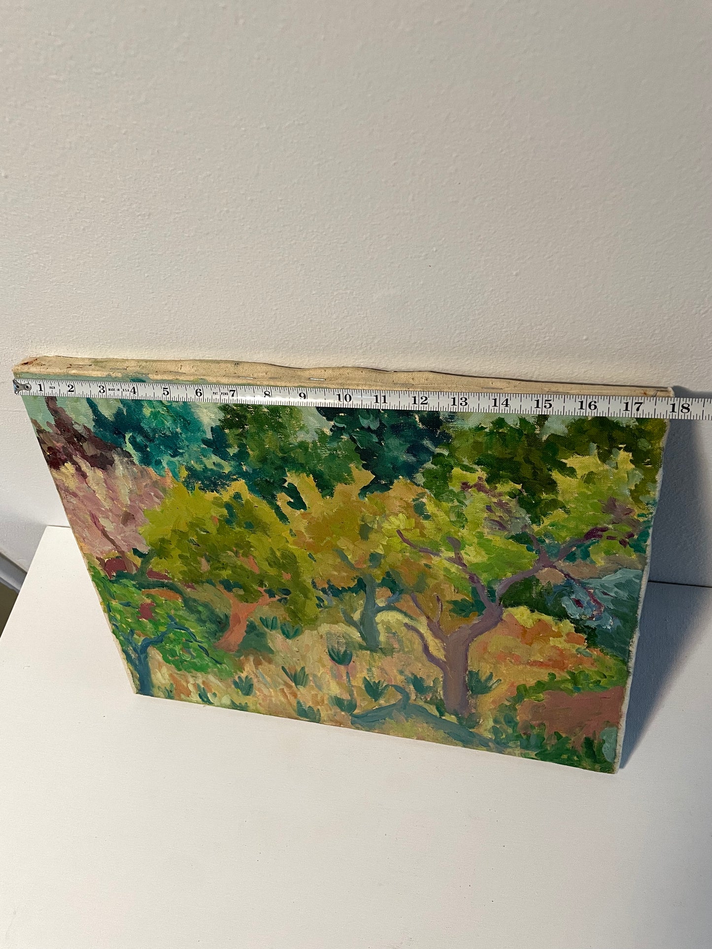 Vintage Impressionist Landscape Painting on Canvas