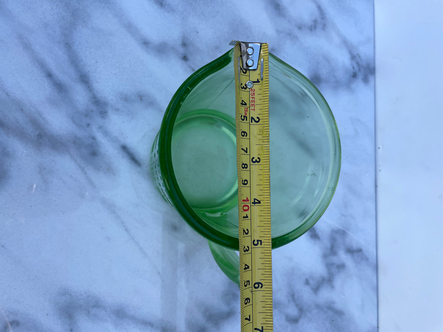 1930s A&j Hazel Atlas Green Depression Glass Measuring Cup