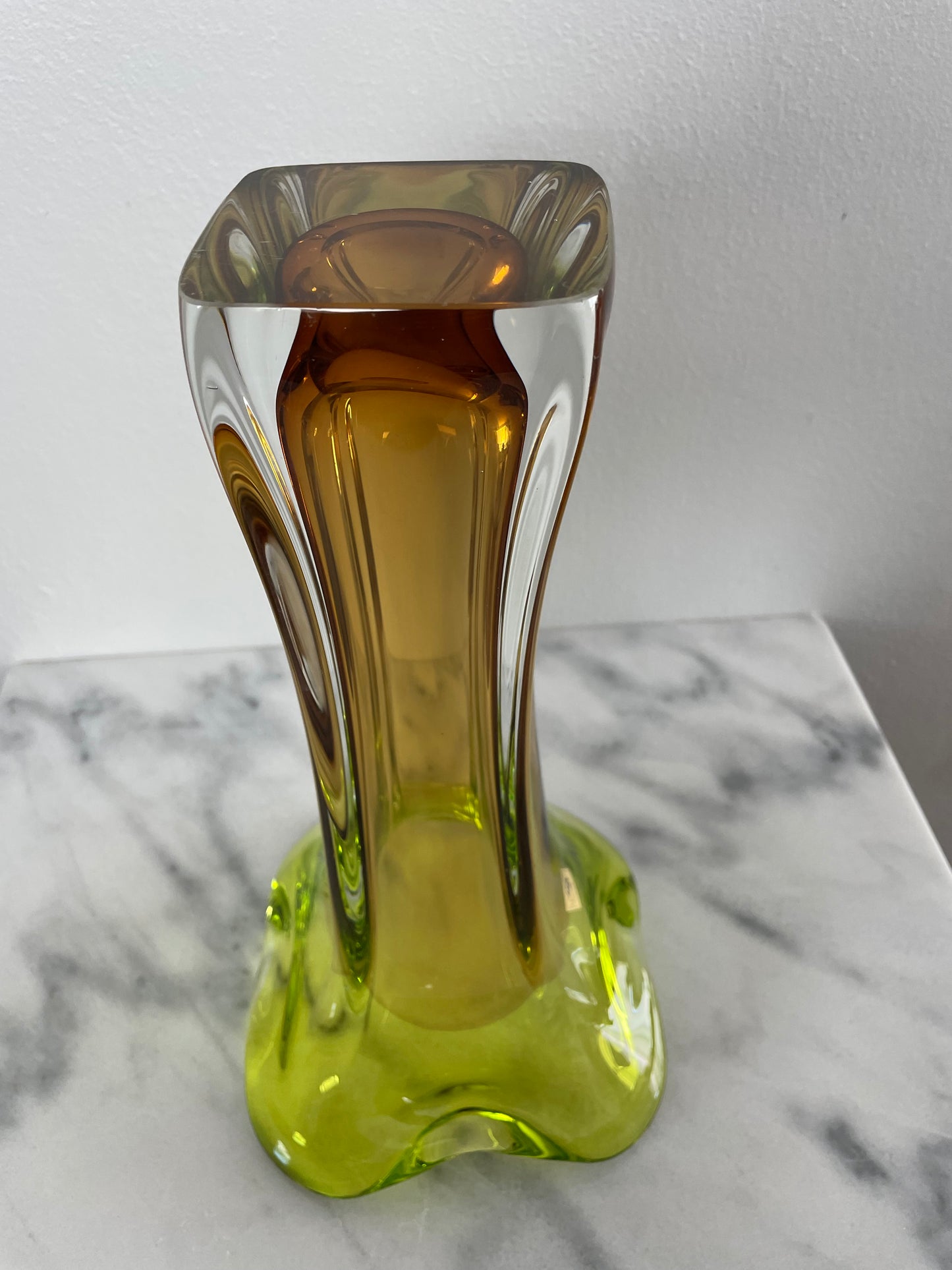 Mid 20th Century Bohemia Glass Czech Republic Art Glass Vase by Josef Hospodka