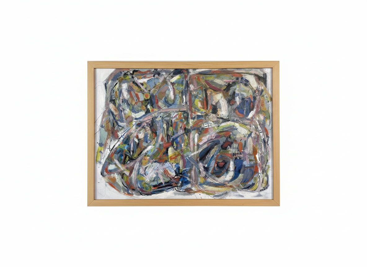 Abstract Expressionist Acrylic on Canvas Panel by Francisco Peña