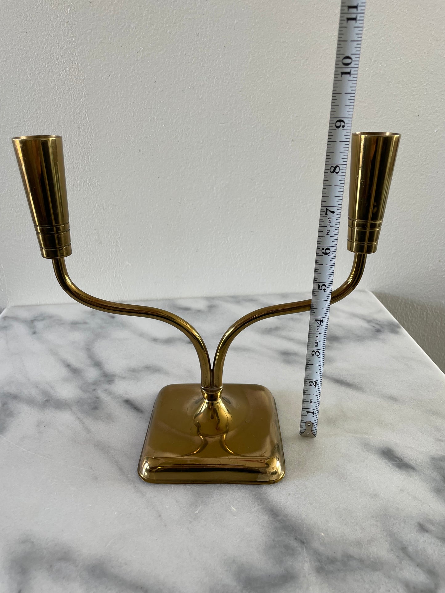 Modernist Brass Candleholder Continental Collection by Poole