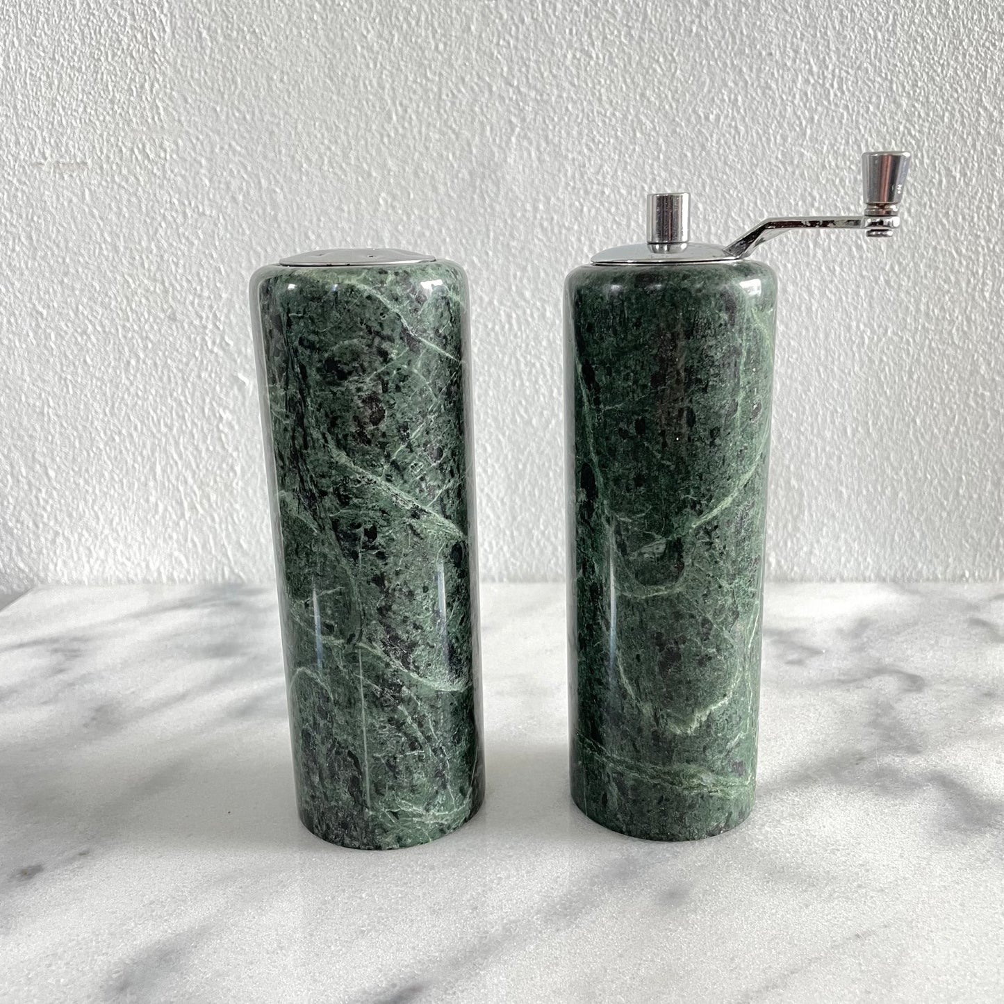 Green Marble Salt Shaker & Pepper Mill