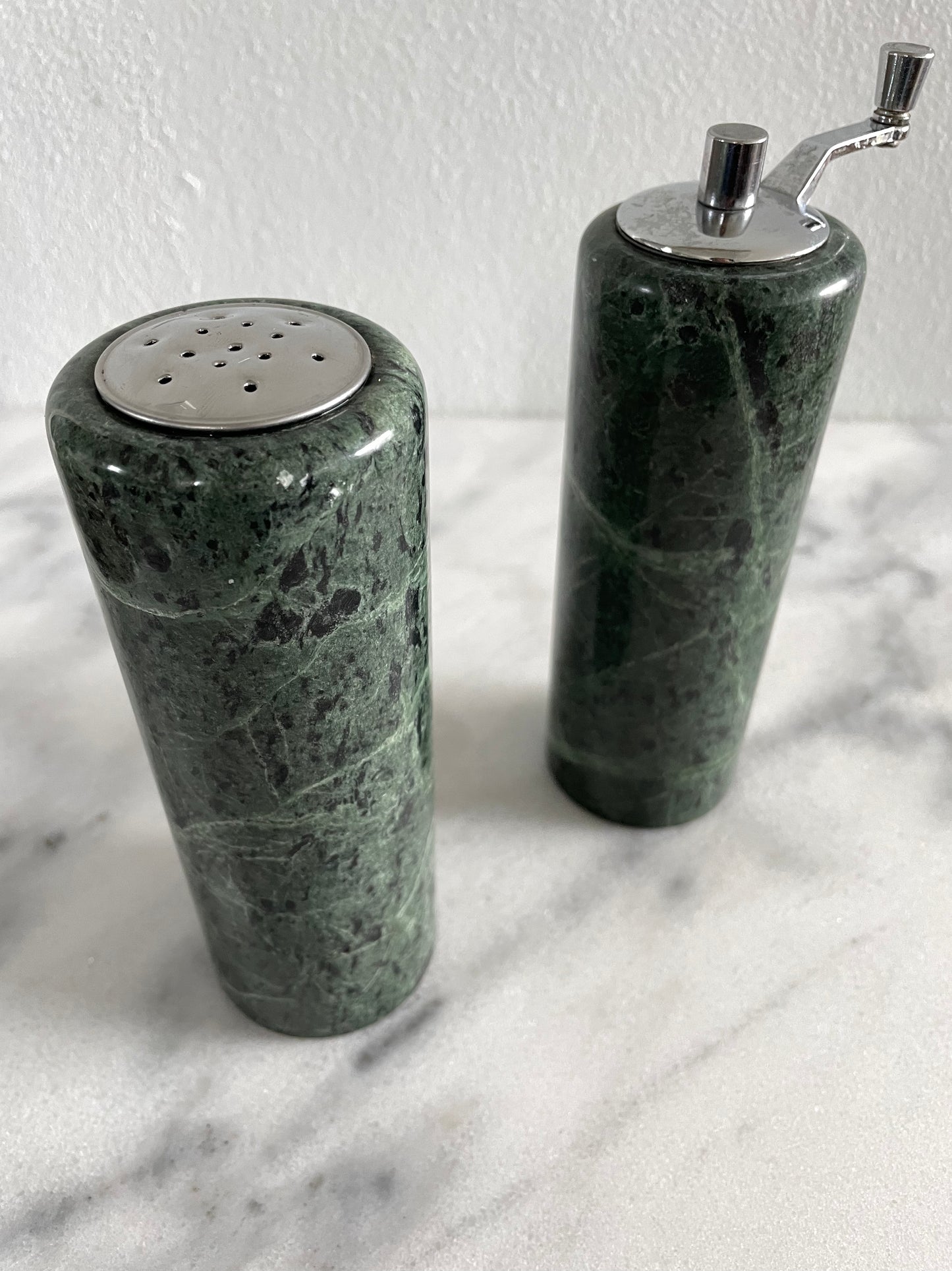 Green Marble Salt Shaker & Pepper Mill