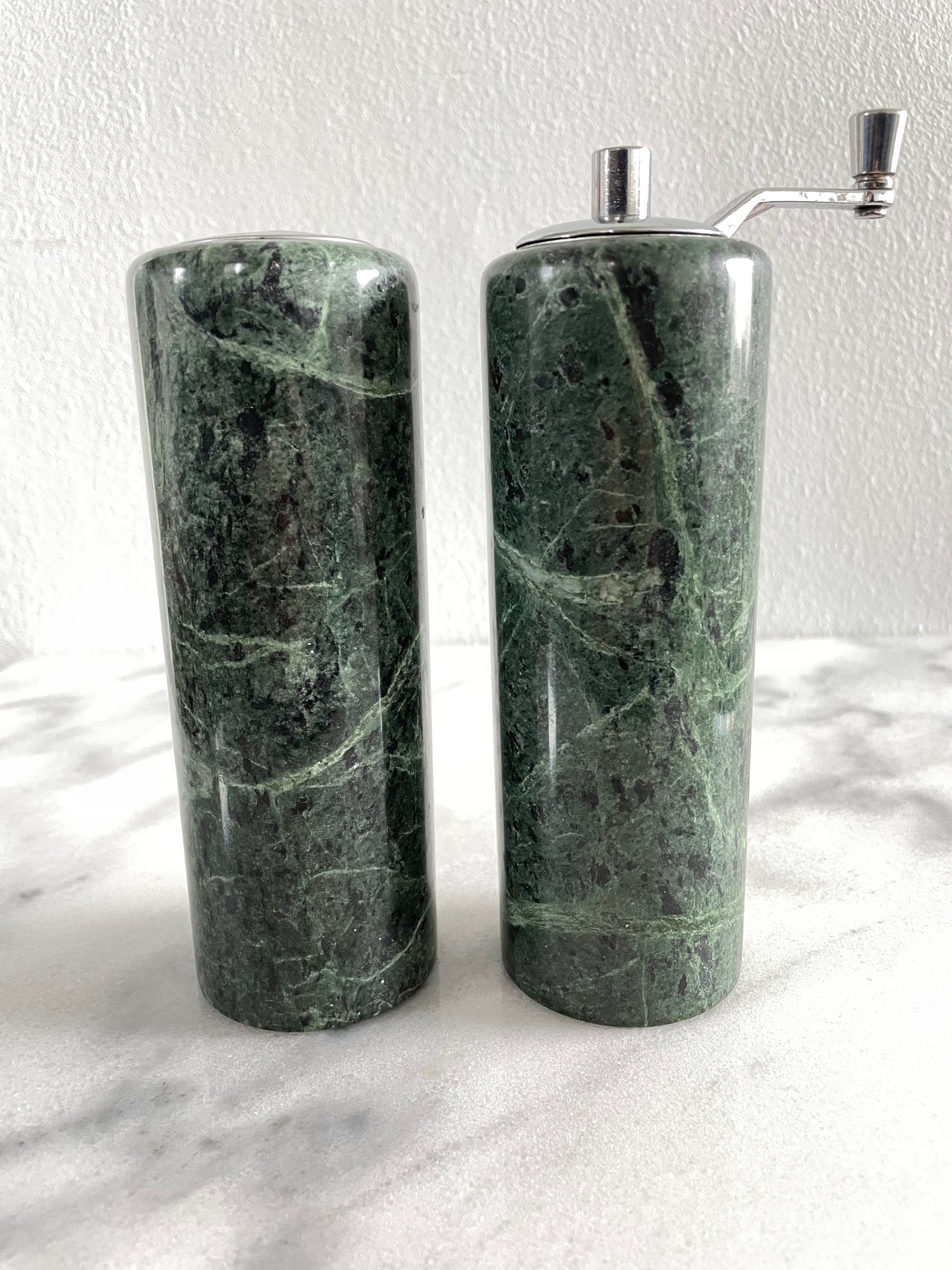 Green Marble Salt Shaker & Pepper Mill