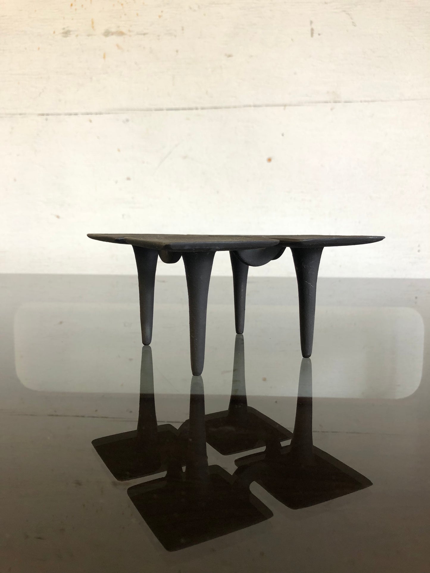Mid 20th Century Jens Quistgaard Dansk Danish Brutalist Wrought Iron Tapered Candle Holder